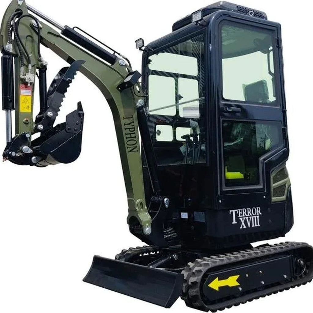 Mini-pelle TYPHON TERROR XVIII Prestige 2 tonnes – Moteur diesel Kubota – Verte