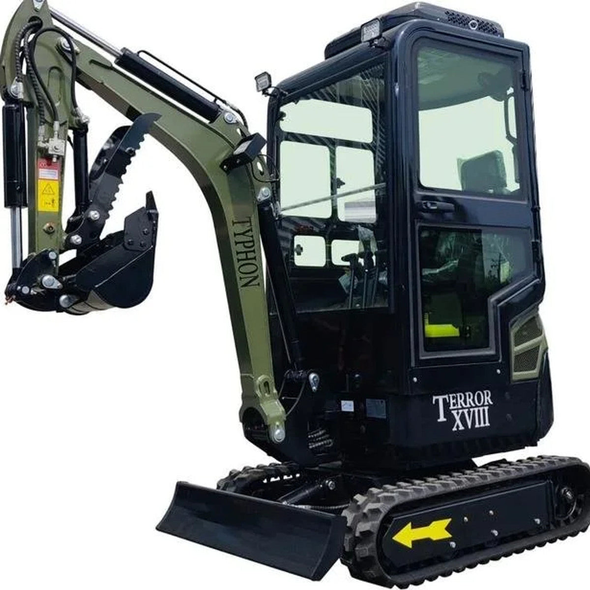 Mini-pelle TYPHON TERROR XVIII Prestige 2 tonnes – Moteur diesel Kubota – Verte