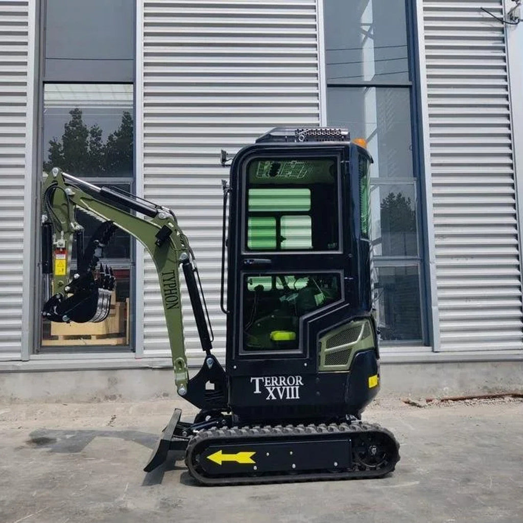 Mini-pelle TYPHON TERROR XVIII Prestige 2 tonnes – Moteur diesel Kubota – Verte