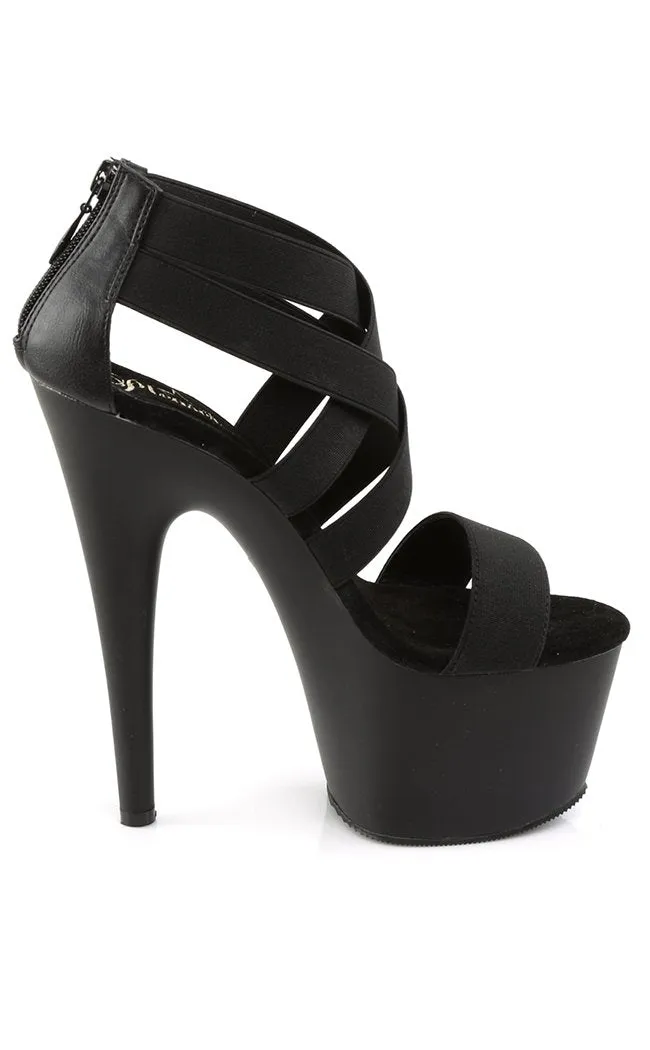 ADORE-769 Black Vegan Leather Heels