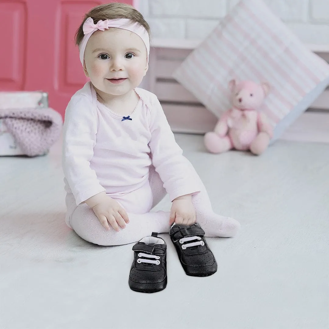 Baby Moo Black Velcro Booties