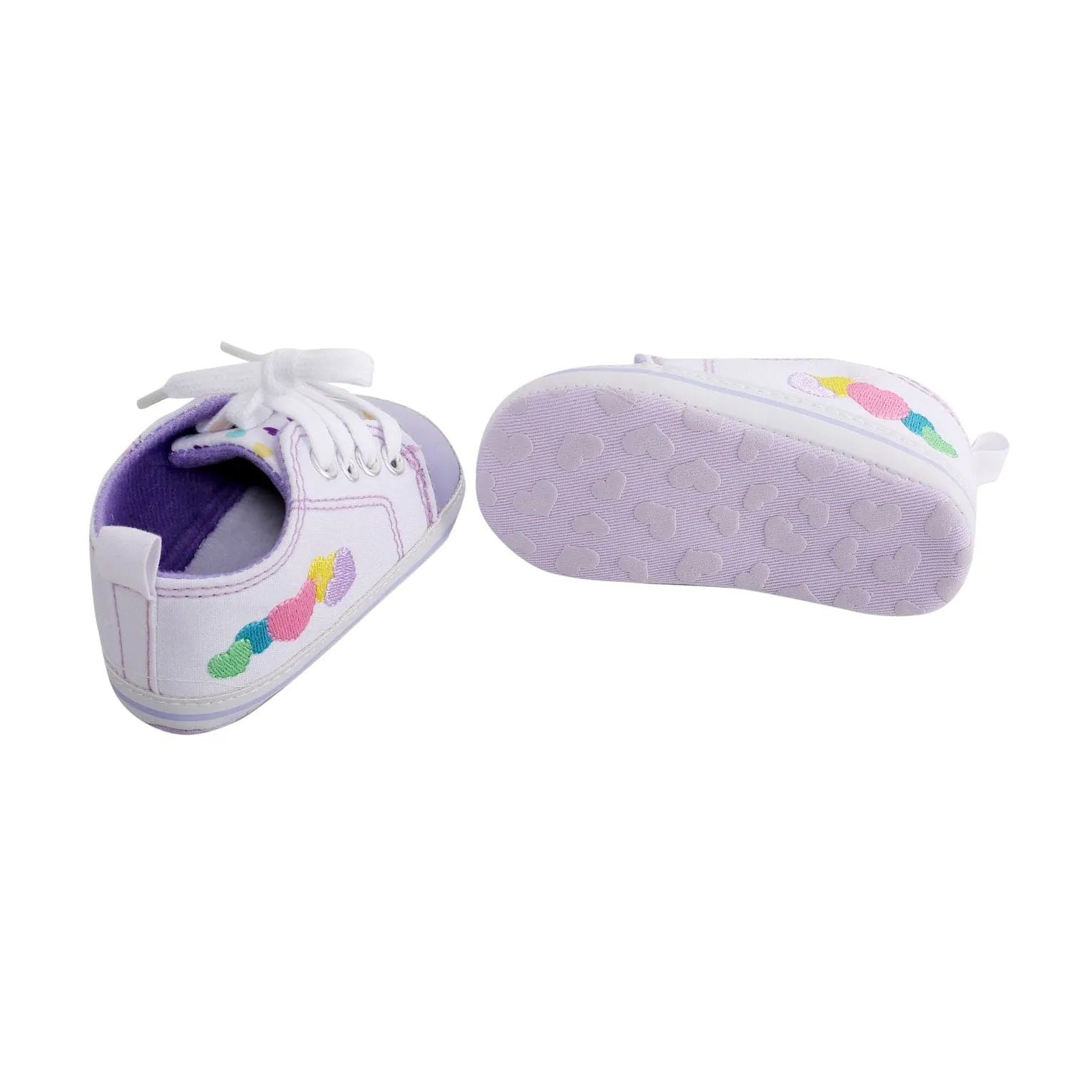 Baby Moo Purple Hearts Sneakers