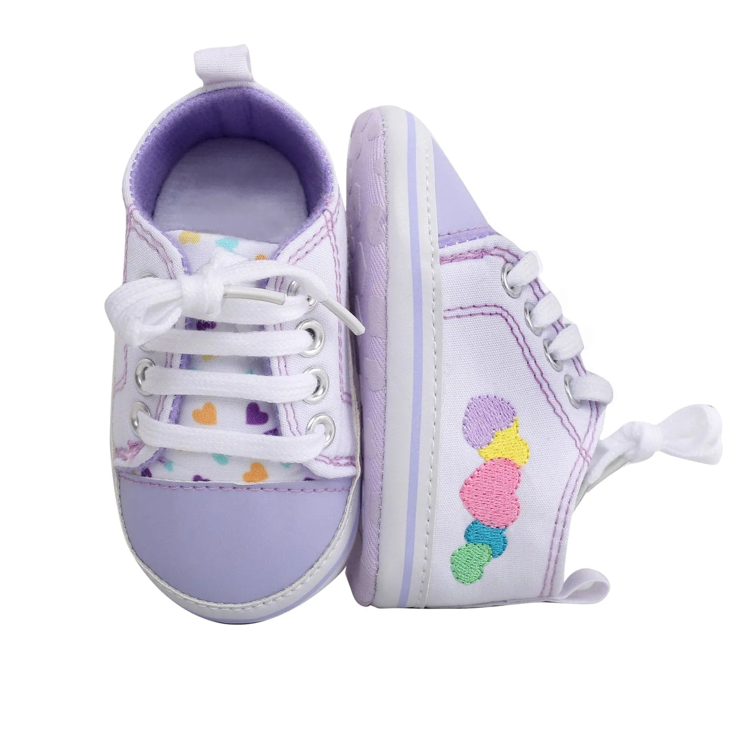 Baby Moo Purple Hearts Sneakers