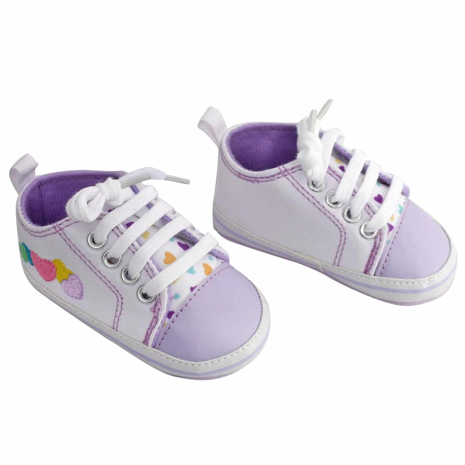 Baby Moo Purple Hearts Sneakers