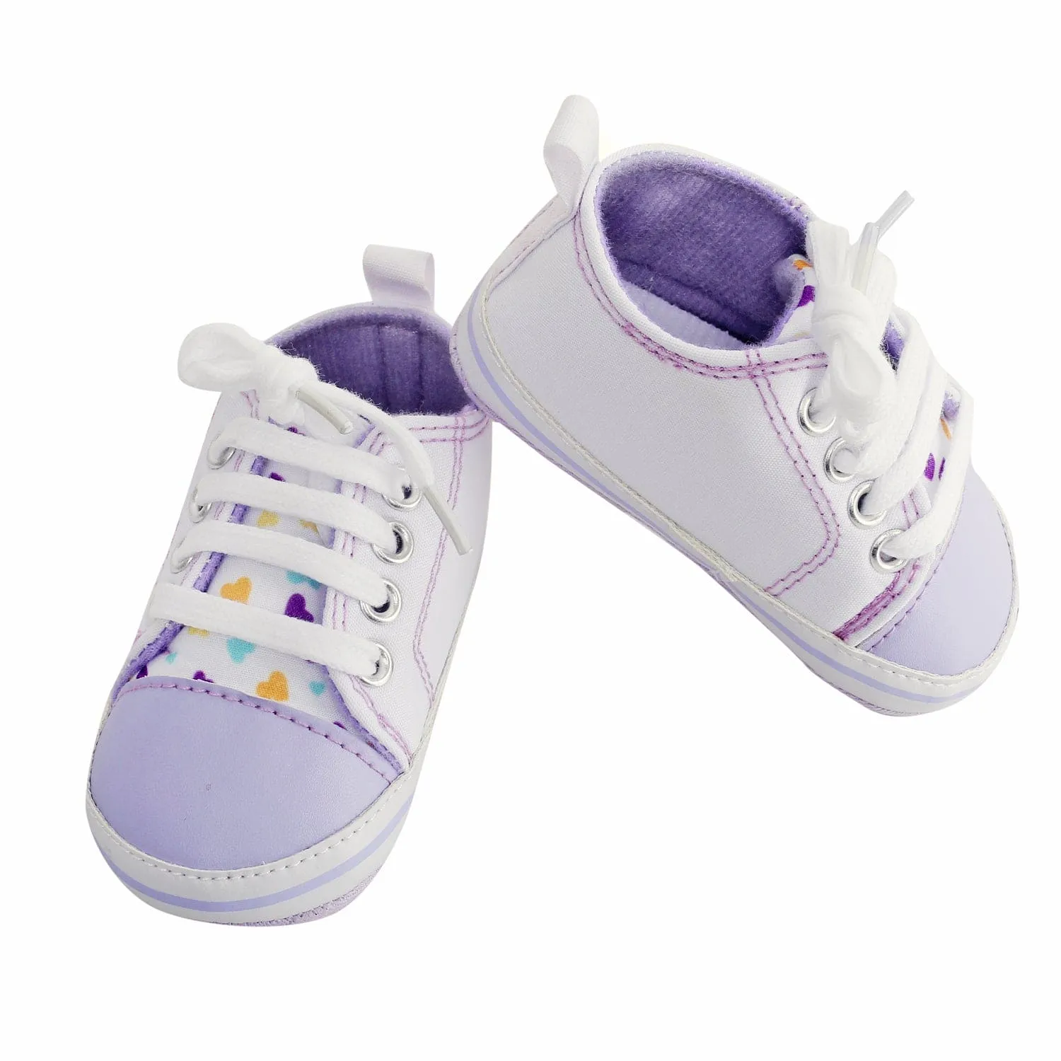 Baby Moo Purple Hearts Sneakers