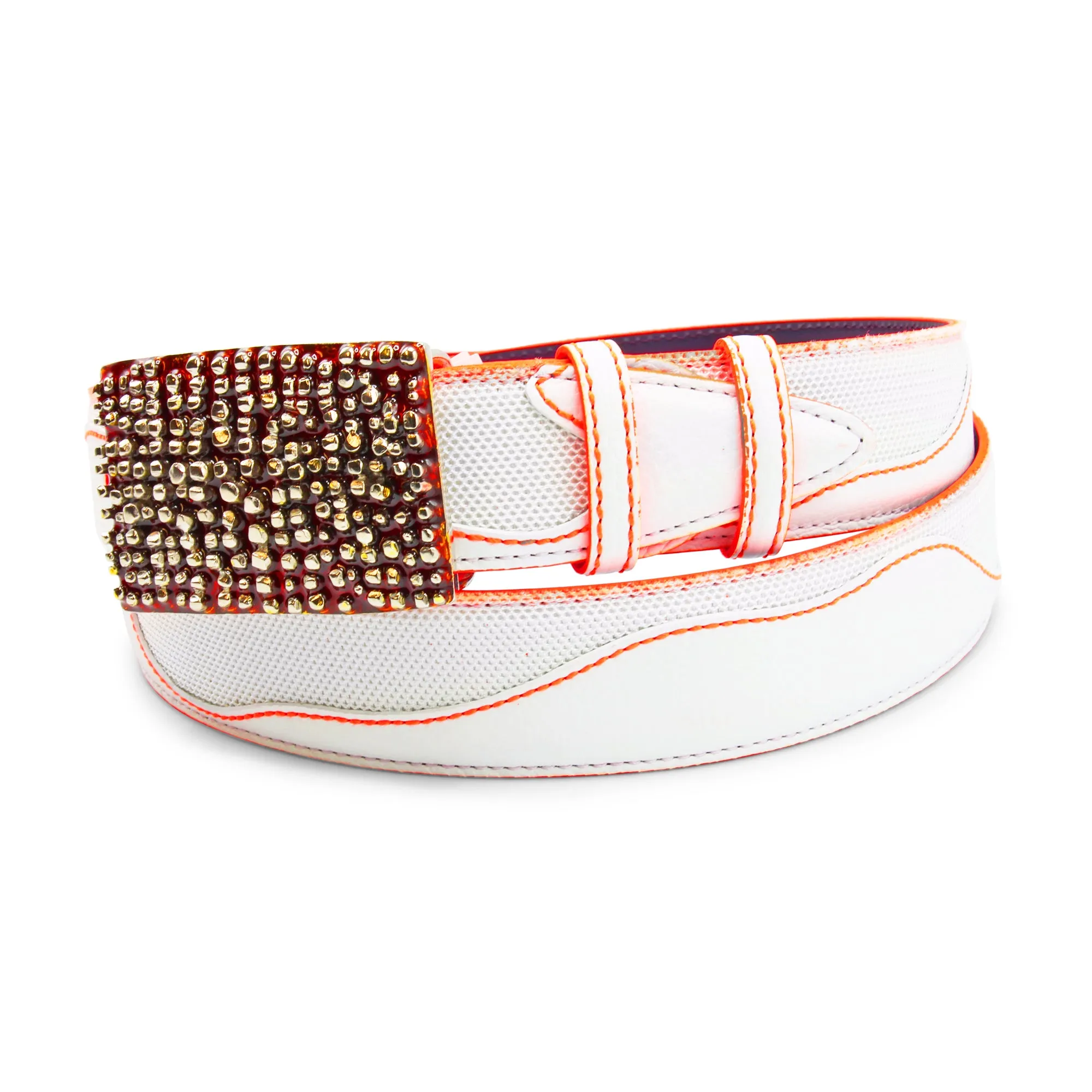 Belafonte Sport White/Fluo Orange Performance Chunky Enamel Belt