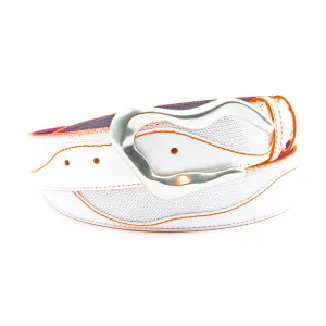 Belafonte Sport White/Fluo Orange Performance Swirl Belt