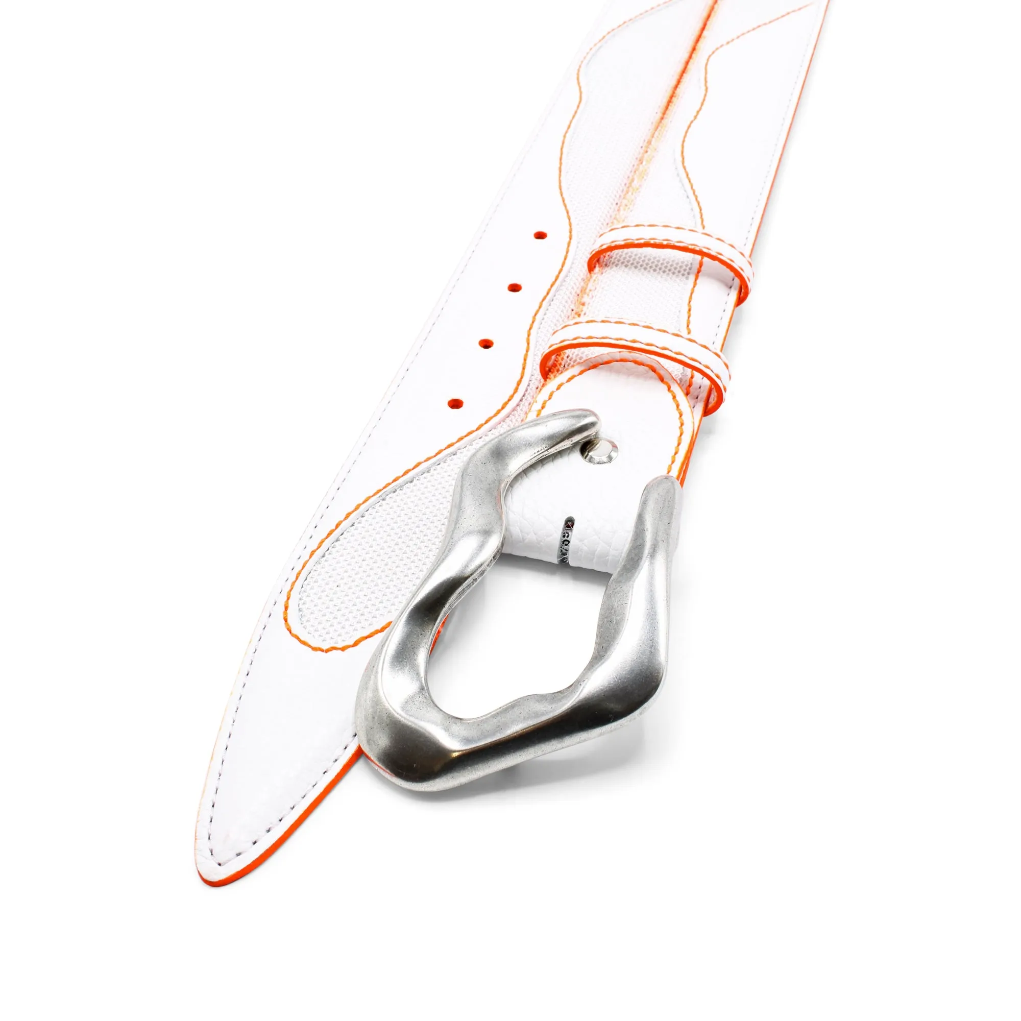 Belafonte Sport White/Fluo Orange Performance Swirl Belt