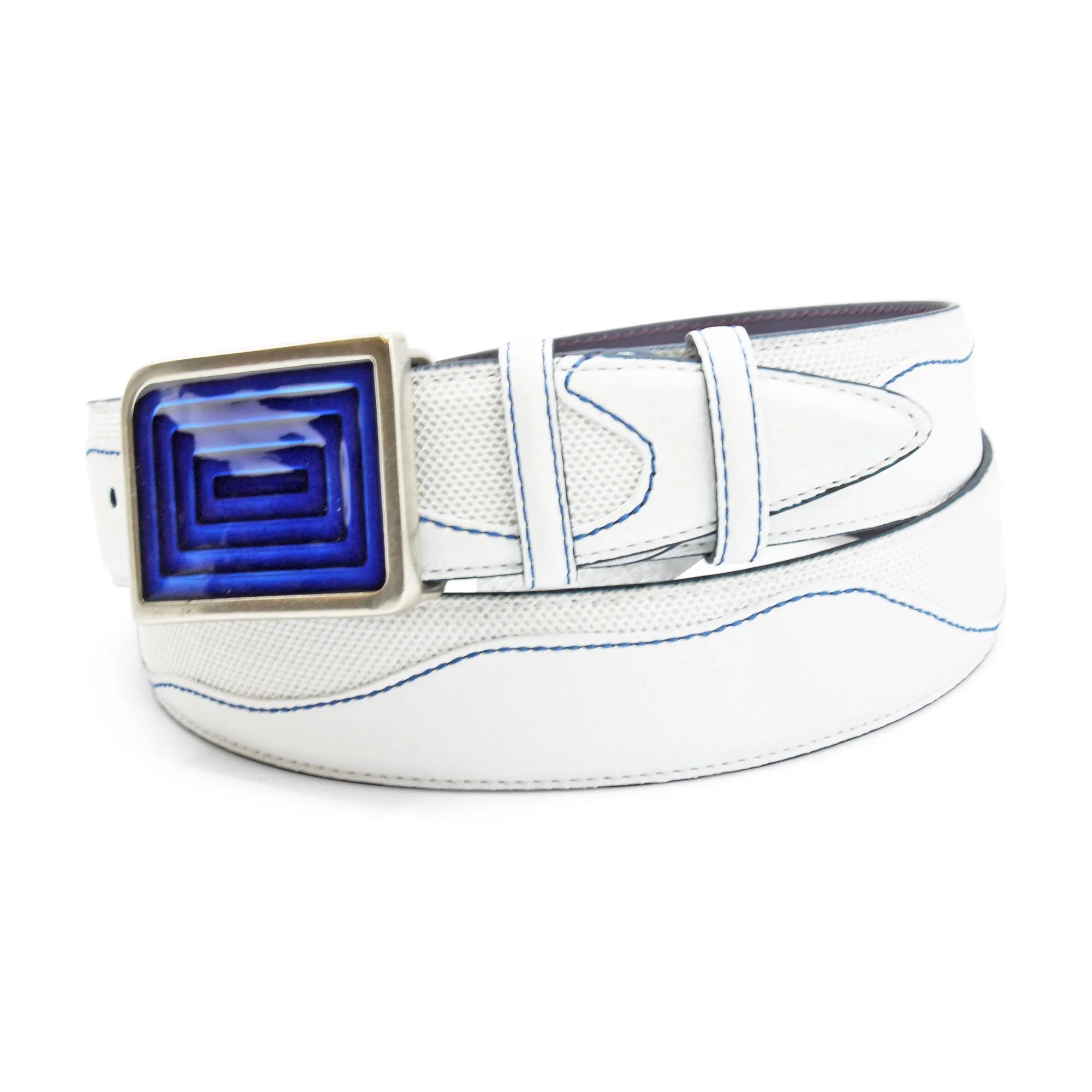 Belafonte Sport White/Royal Performance Enamel Maze Belt