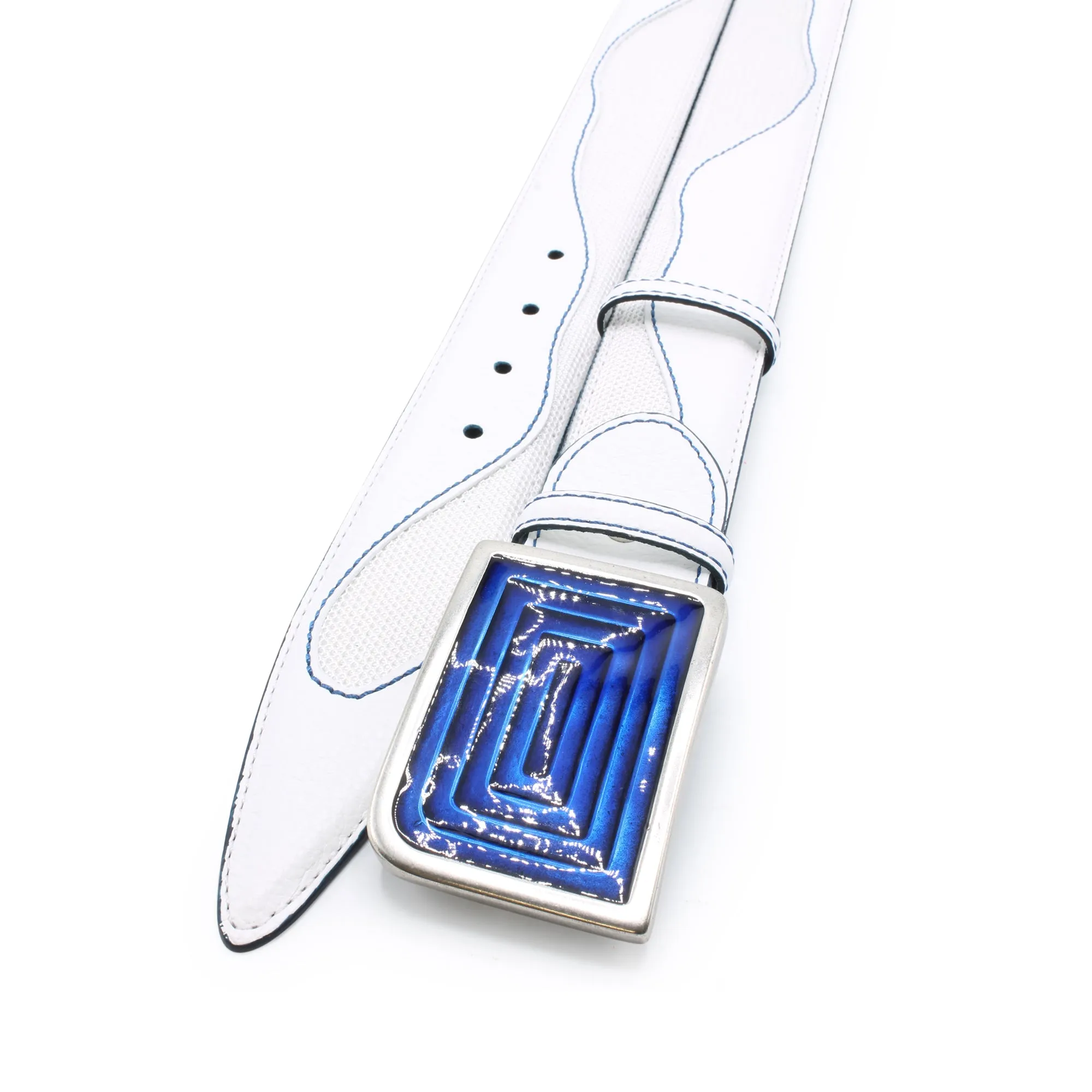 Belafonte Sport White/Royal Performance Enamel Maze Belt