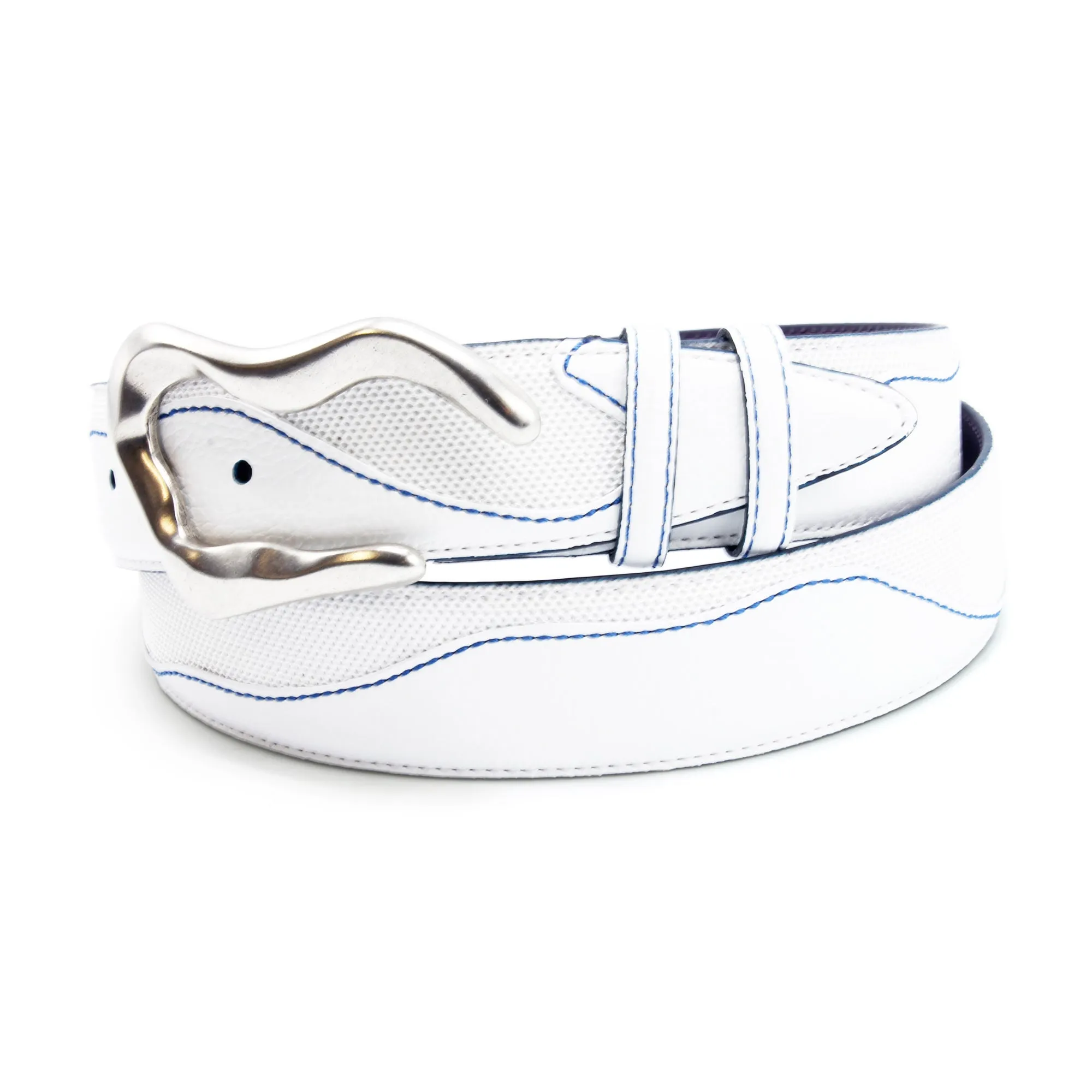 Belafonte Sport White/Royal Performance Swirl Belt