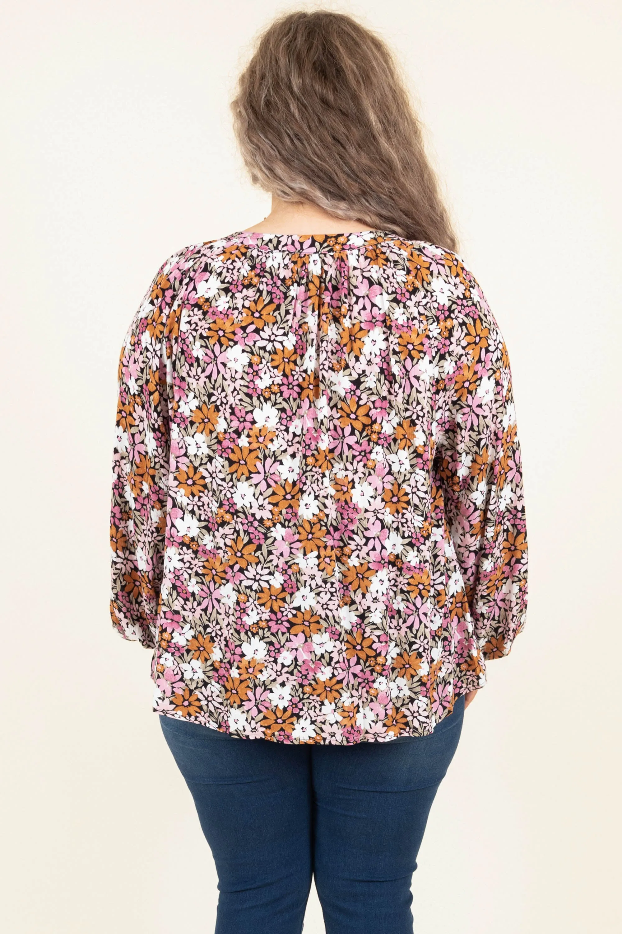 Blossoming Courage Top, Black Multi