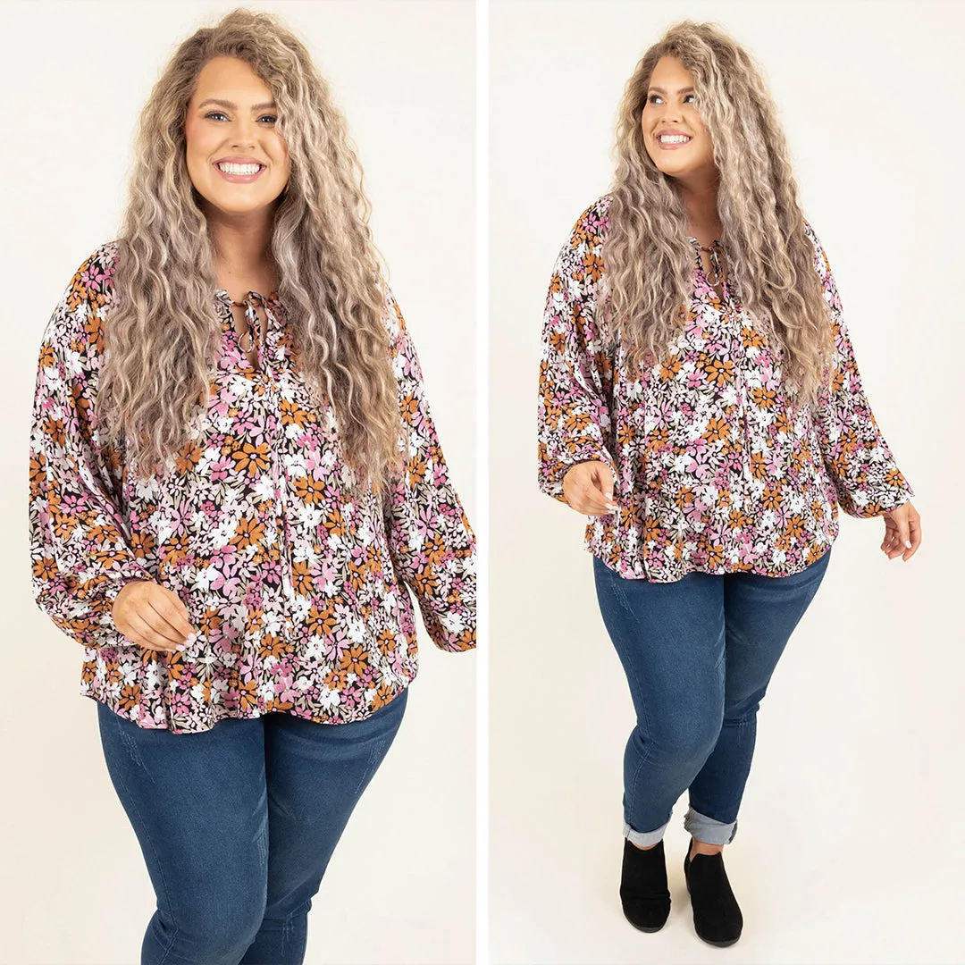 Blossoming Courage Top, Black Multi