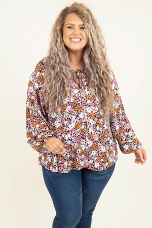 Blossoming Courage Top, Black Multi