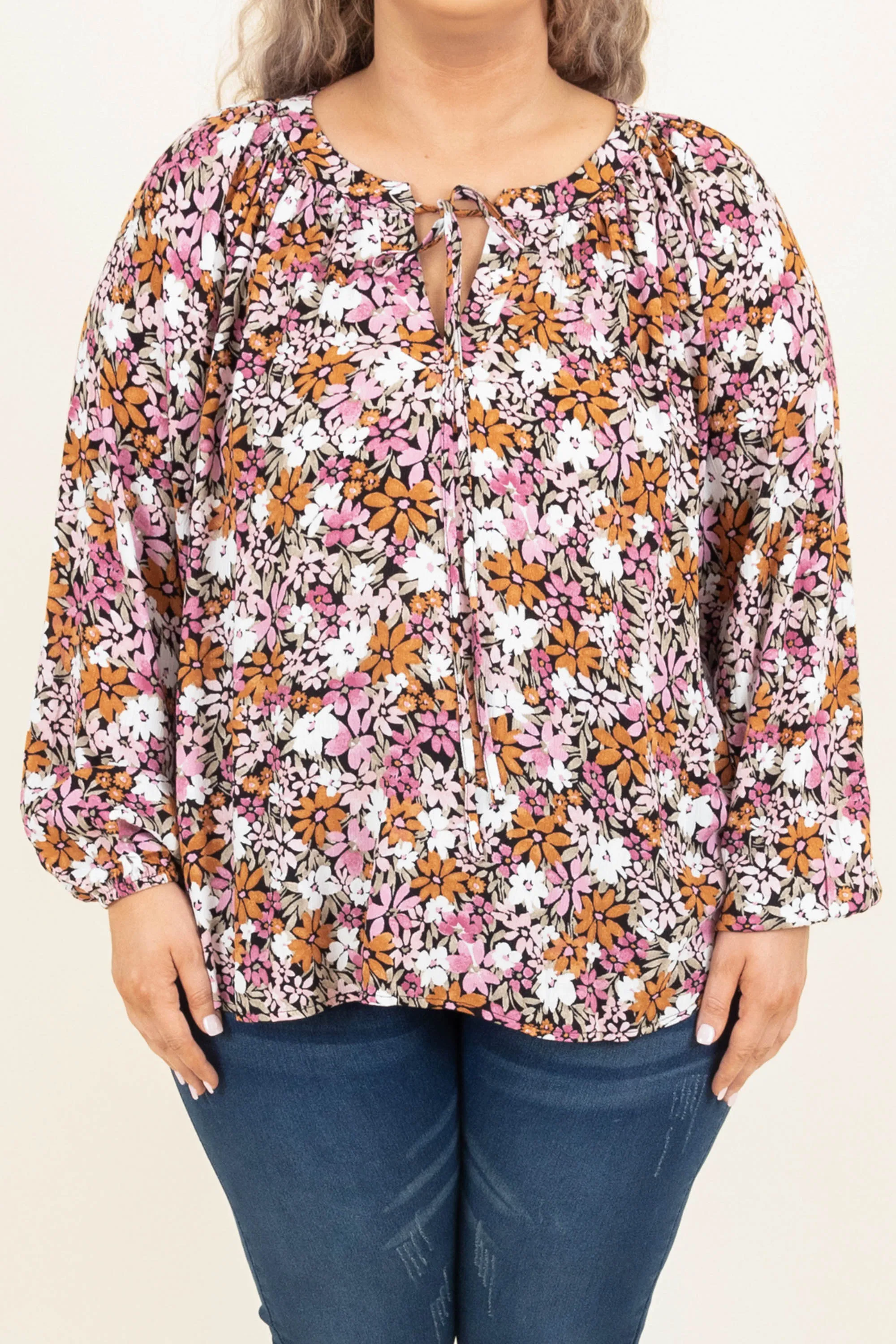 Blossoming Courage Top, Black Multi