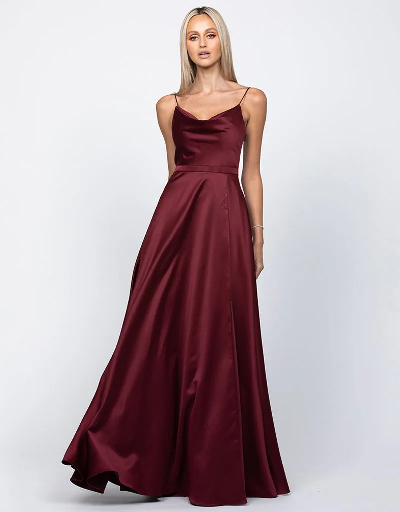 Diamond Cowl Wrap Gown