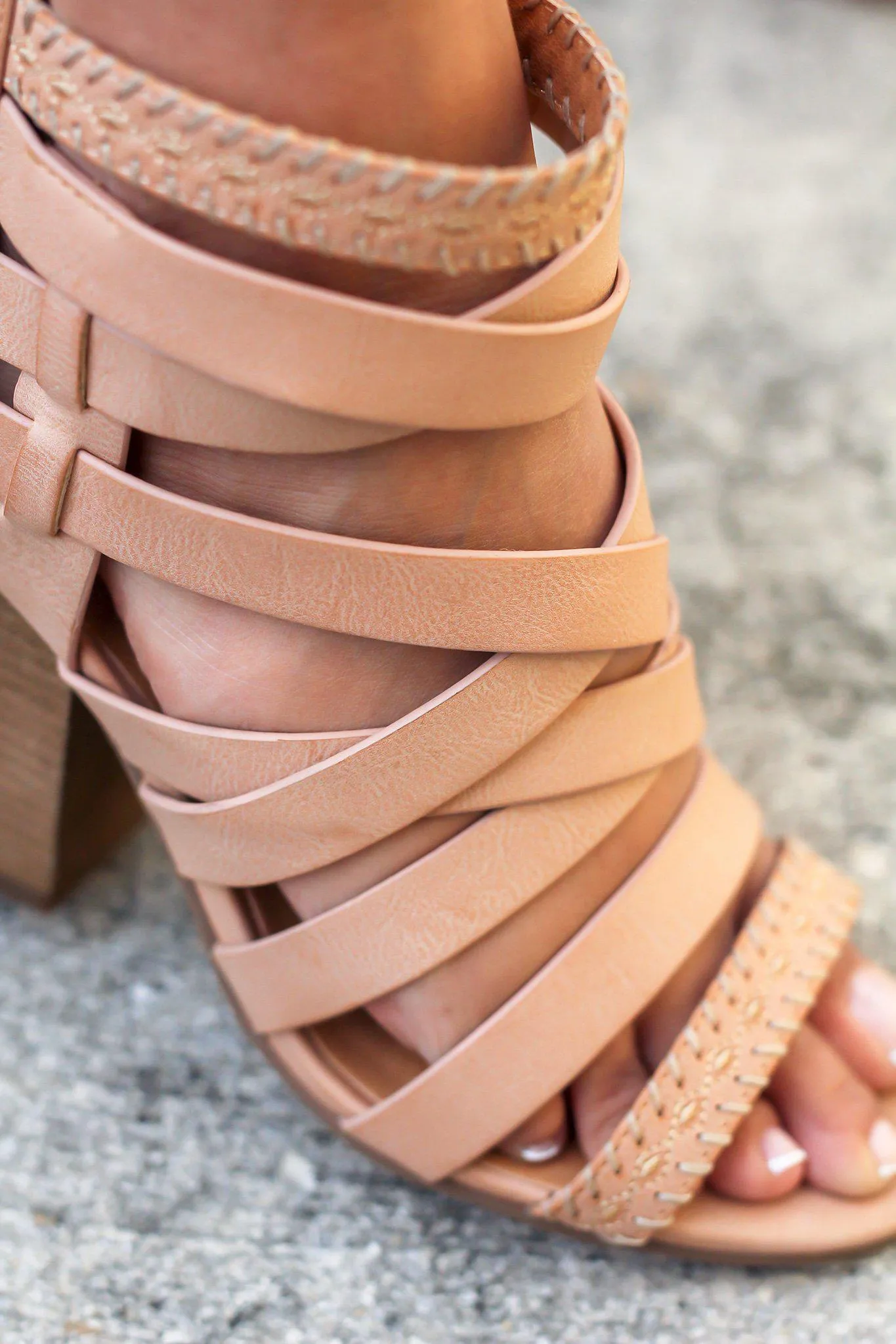 Feeling Strappy Nude Heels