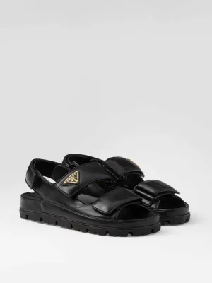 Flat nappa leather sandals