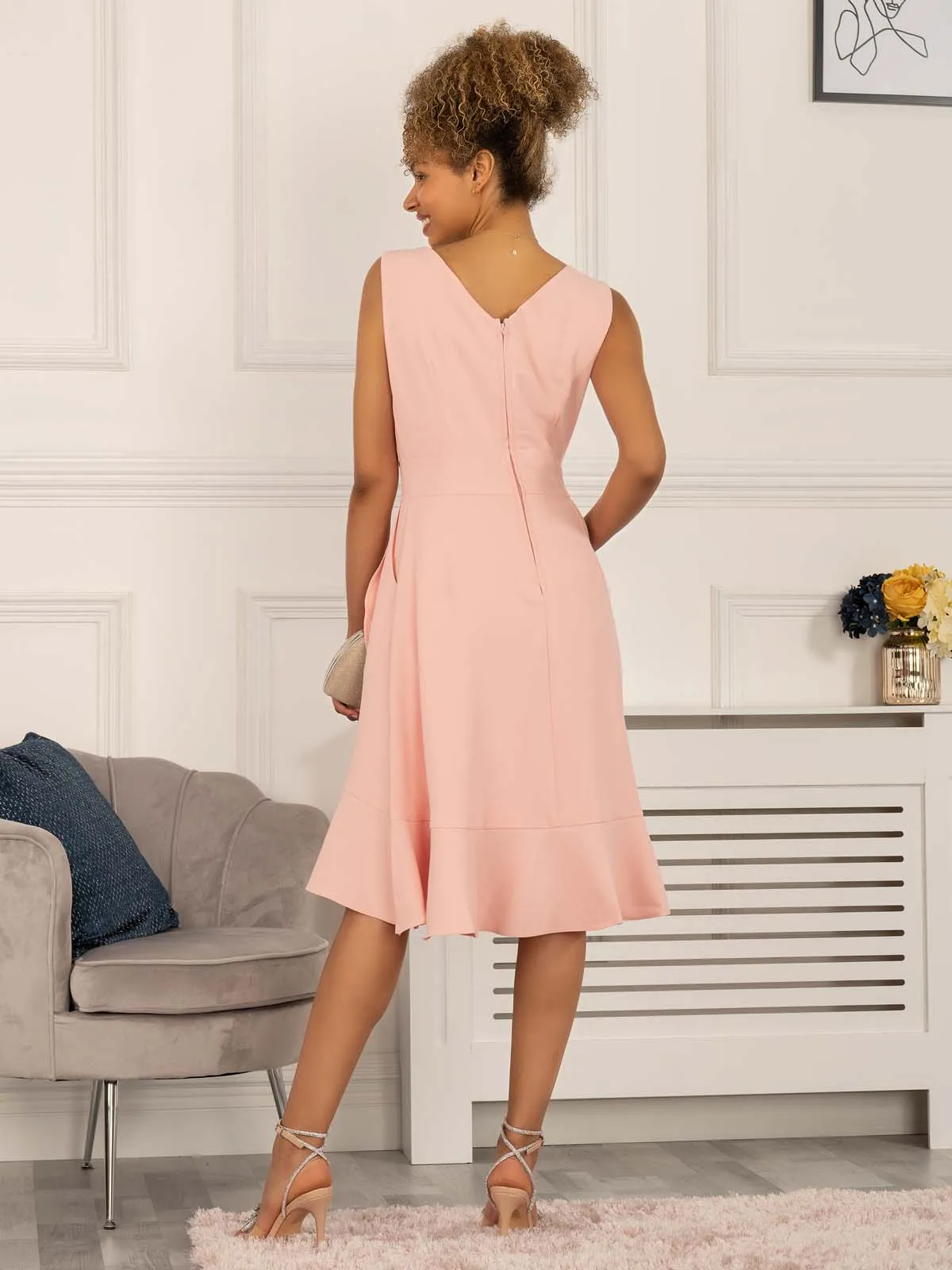 Gayelle Frill Hem Dress, Pink