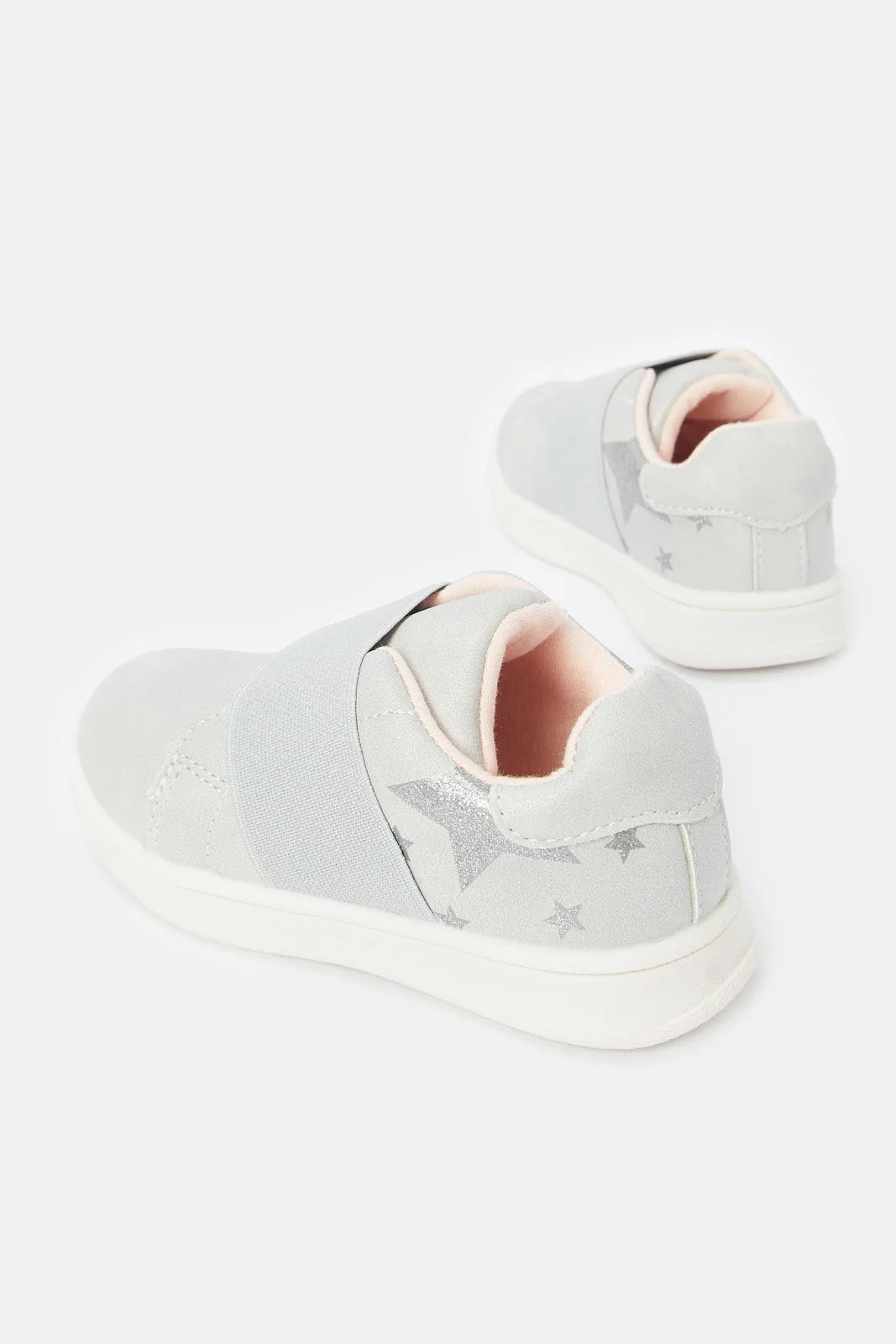 Girls Silver Slip-On Sneaker