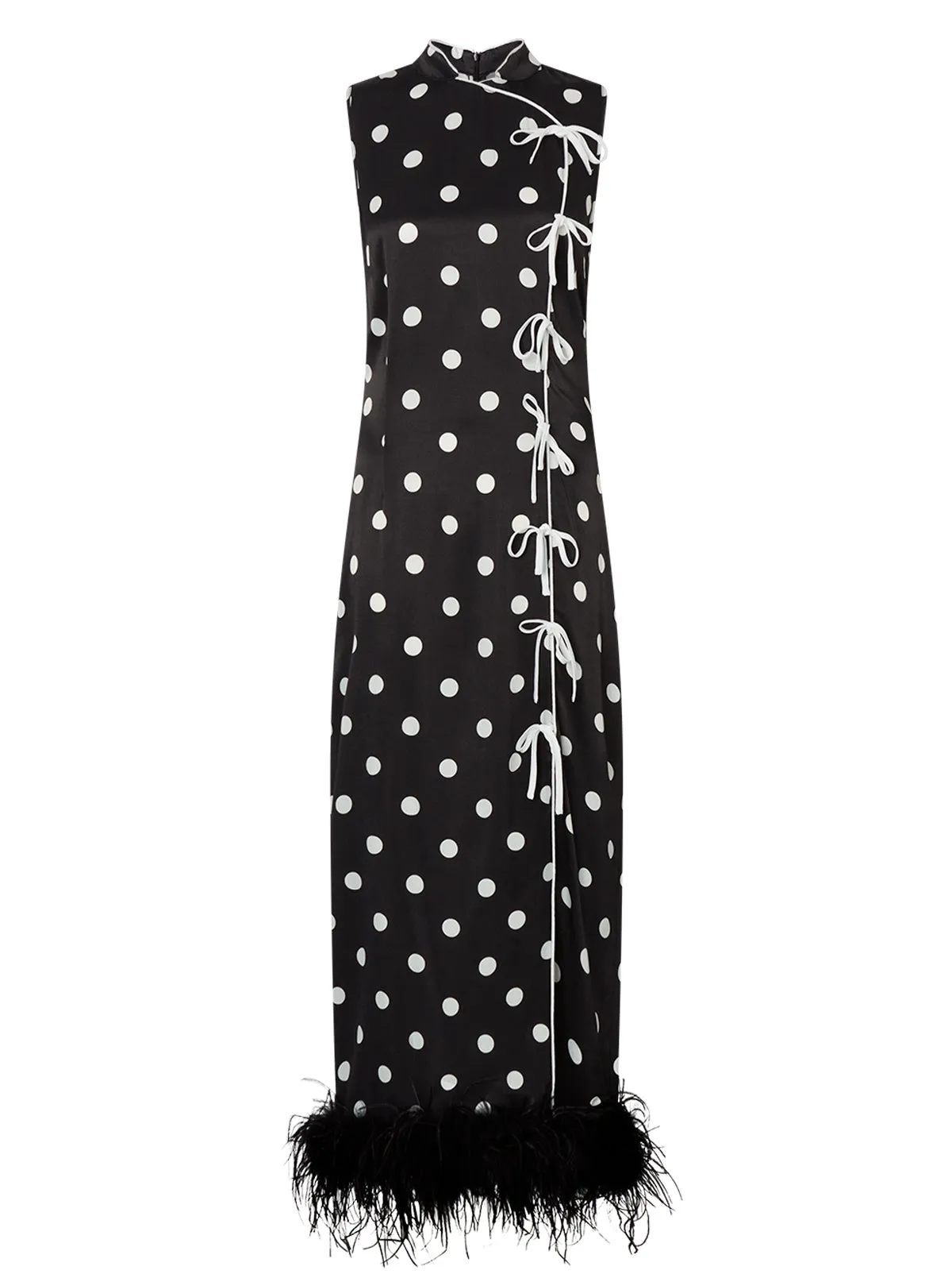 Myla Black Polka Dot Feather Dress