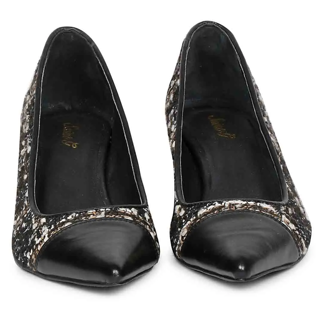 Saint Bourbon Black Handcrafted Leather Ballerina