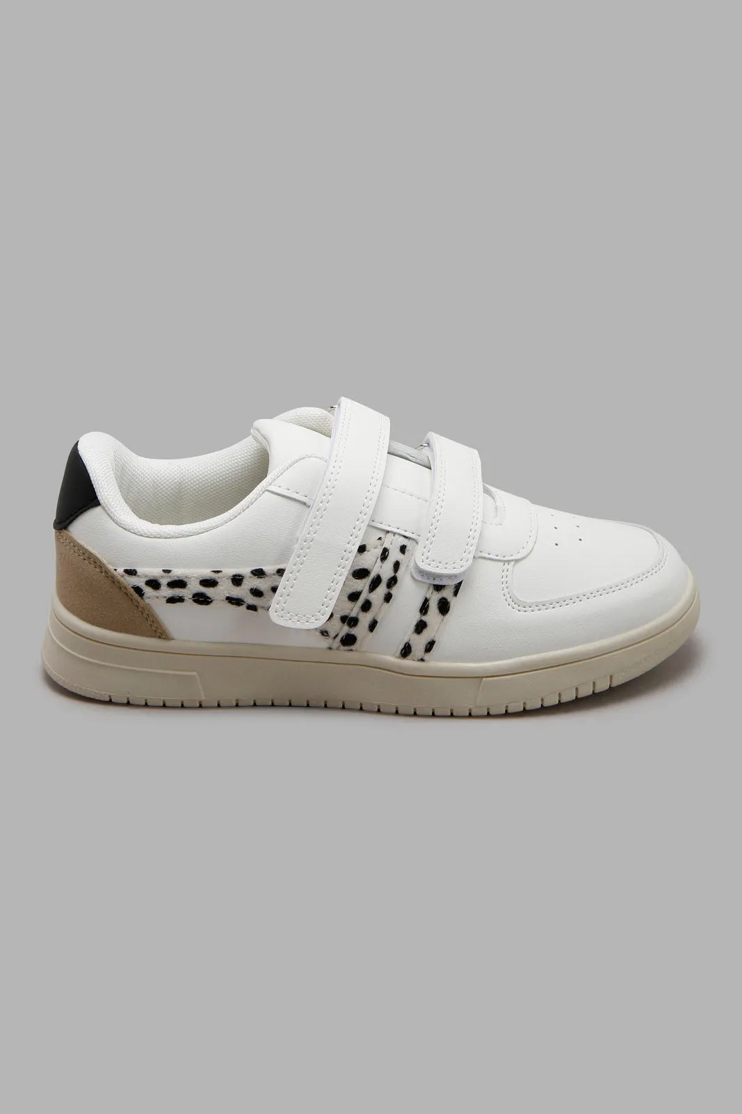 Senior Girls White Velcro Sneaker