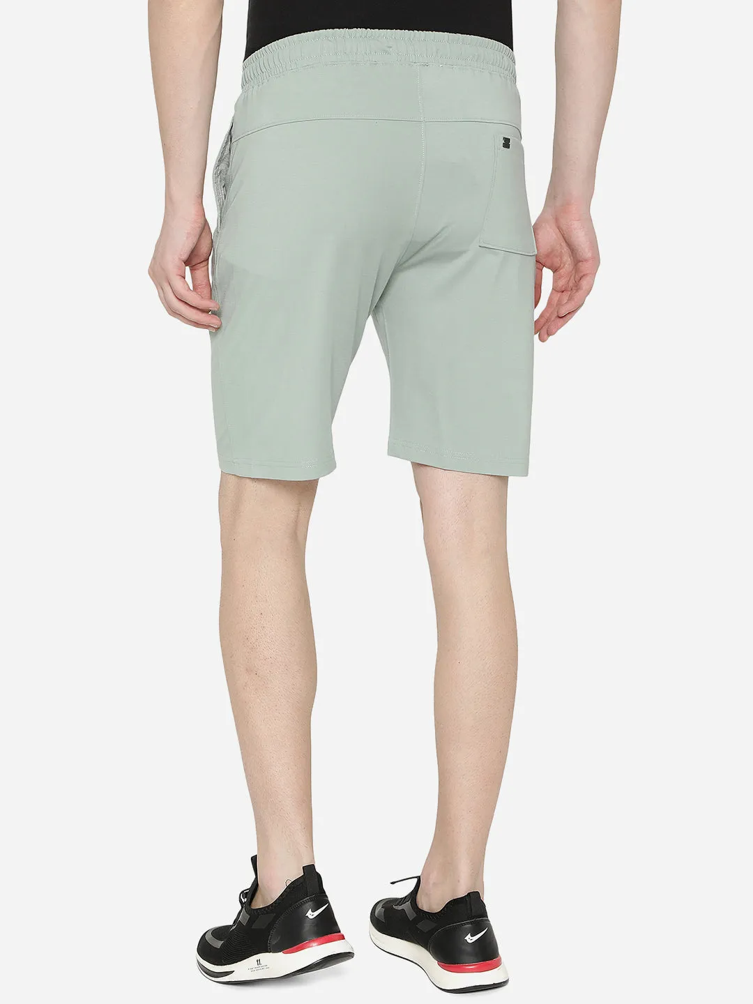 Subtle Green Solid Slim Fit Shorts | JadeBlue