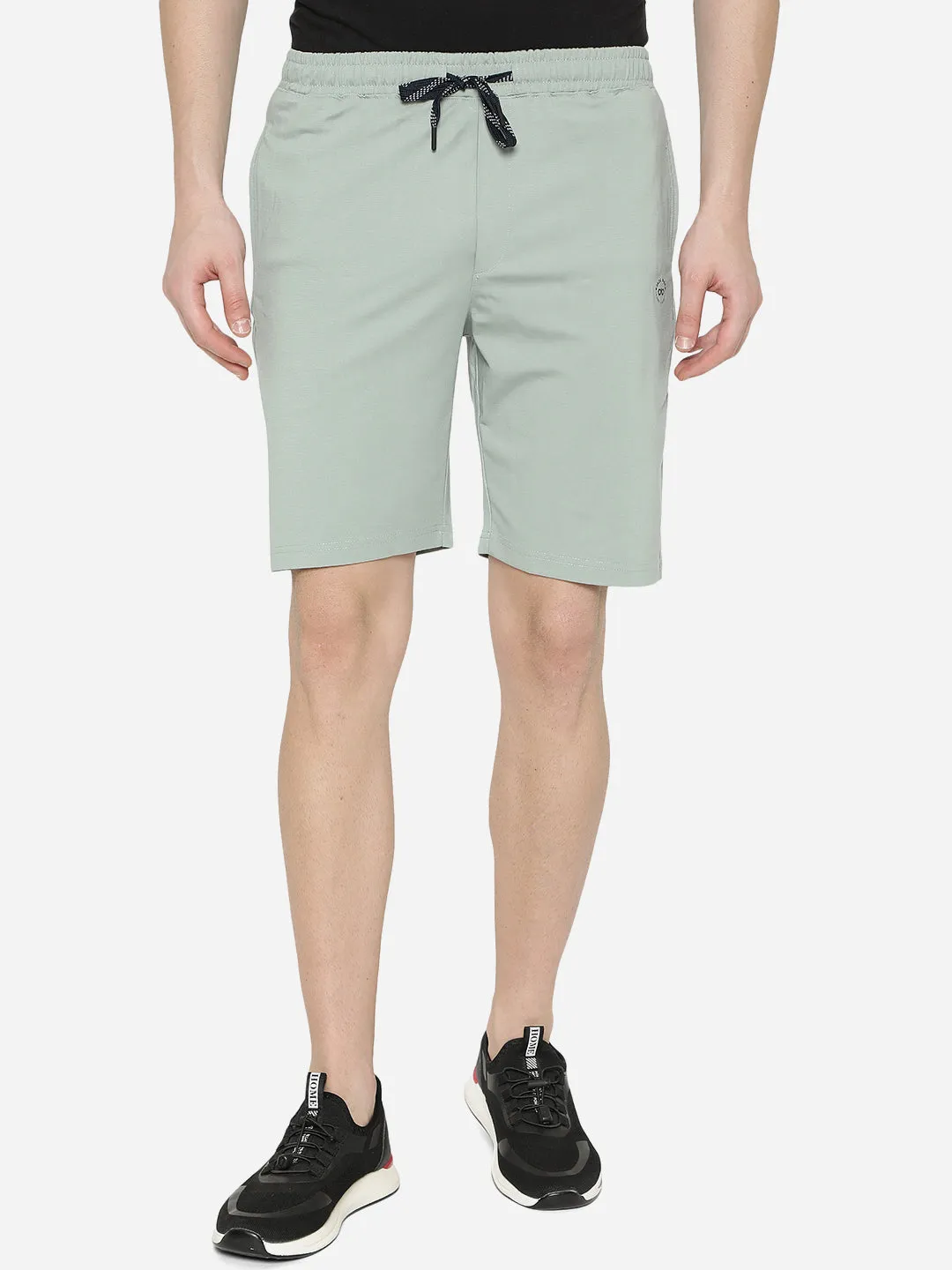 Subtle Green Solid Slim Fit Shorts | JadeBlue